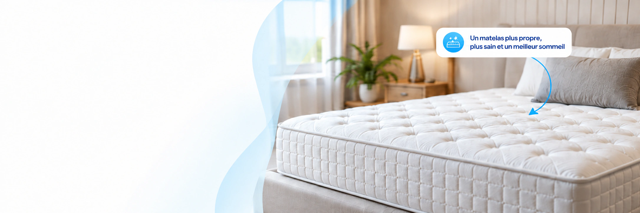 Matelas blanc propre dans une chambre lumineuse : un matelas plus propre, plus sain et un meilleur sommeil